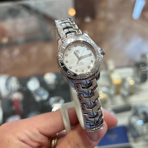 DIAMOND DIAL TAG HEUER LADIES LINK WJ1319.BA0572 MOTHER OF PEARL QUARTZ WATCH - Picture 2 of 7